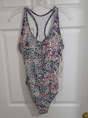 Nicole Miller Women’s One-Piece Swim - Pastel Leopard Print